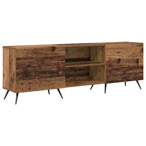 TV-Schränk mit Regal mit Speicher mit Tür Altholz 150 x 30 x 50 cm Holzwerkstoff
