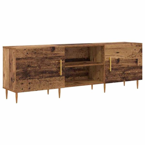 TV-Schränk mit Regal mit Speicher mit Tür Altholz 150 x 30 x 50 cm Holzwerkstoff
