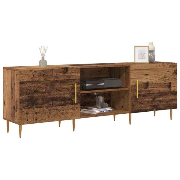 TV-Schränk mit Regal mit Speicher mit Tür Altholz 150 x 30 x 50 cm Holzwerkstoff