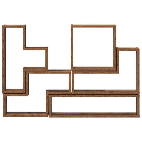 Wandwürfel mit Regal Wandmontiert Sonstiges mit Speicher Altholz 96 x 12 x 64 cm Holzwerkstoff