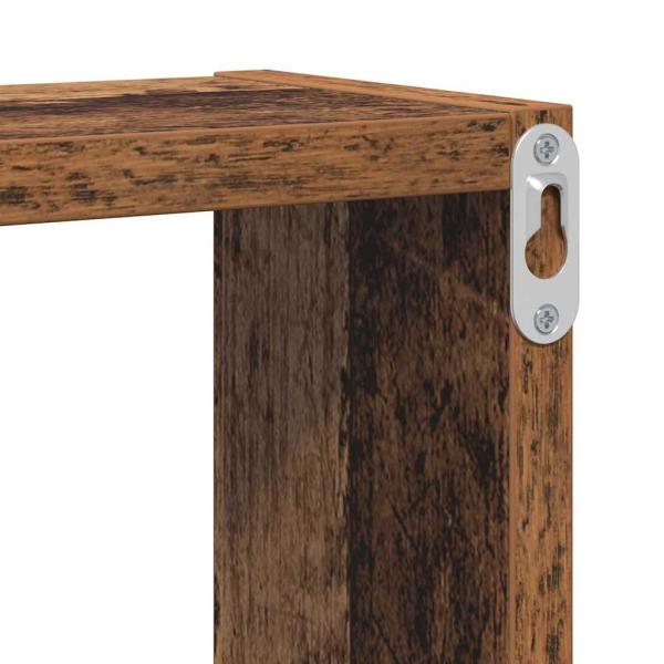 Wandwürfel mit Regal Wandmontiert Sonstiges mit Speicher Altholz 96 x 12 x 64 cm Holzwerkstoff