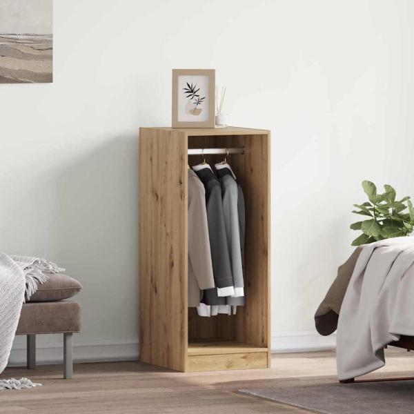 ARDEBO.de - Kleiderschrank mit Regal mit Speicher Eiche handwerklich 41 x 48 x 102 cm