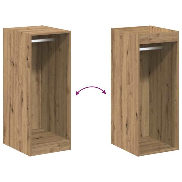 Kleiderschrank mit Regal mit Speicher Eiche handwerklich 41 x 48 x 102 cm