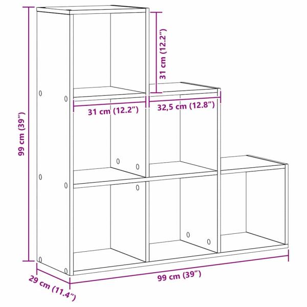 Bücherregal Schwarze Eiche 99 x 29 x 99 cm Holzwerkstoff