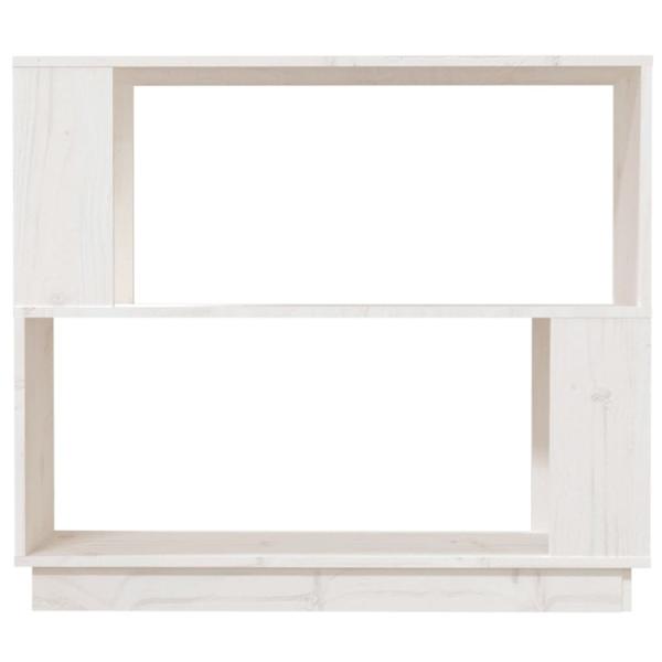 Bücherregal/Raumteiler Weiß 80x25x70 cm Massivholz Kiefer
