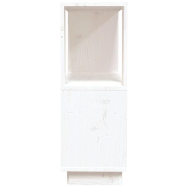 Bücherregal/Raumteiler Weiß 80x25x70 cm Massivholz Kiefer