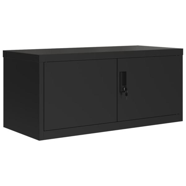 Aktenschrank Schwarz 90x40x220 cm Stahl