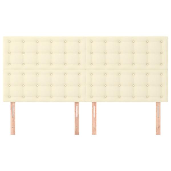 Kopfteile 4 Stk. Creme 100x5x78/88 cm Kunstleder