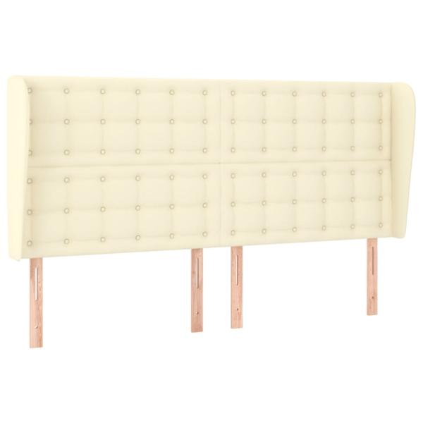 Kopfteil mit Ohren Creme 203x23x118/128 cm Kunstleder