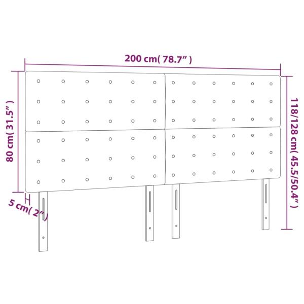 LED Kopfteil Creme 200x5x118/128 cm Kunstleder