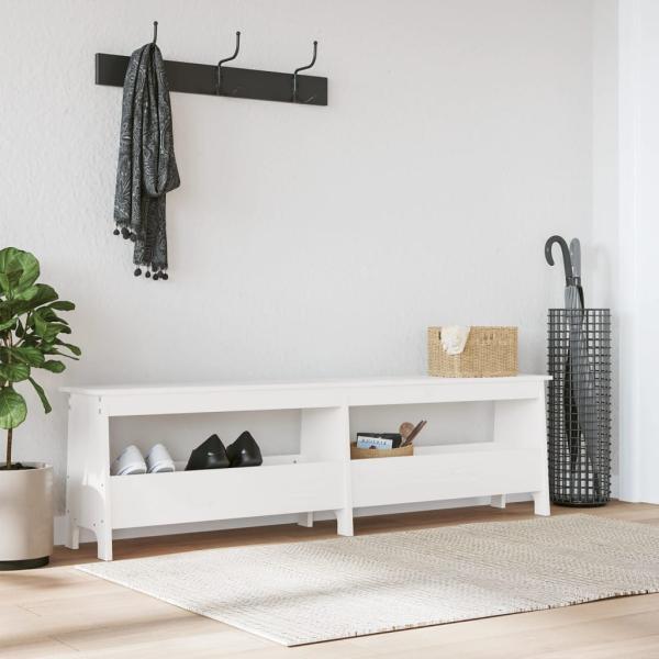 ARDEBO.de - Flurbank Weiß 160x28x45 cm Massivholz Kiefer