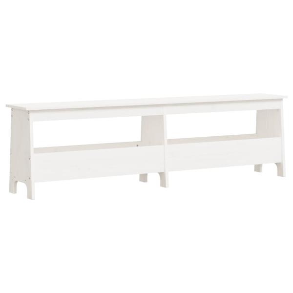 Flurbank Weiß 160x28x45 cm Massivholz Kiefer