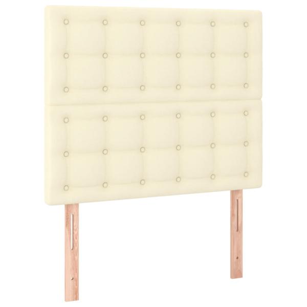 Boxspringbett mit Matratze & LED Creme 100x200 cm Kunstleder
