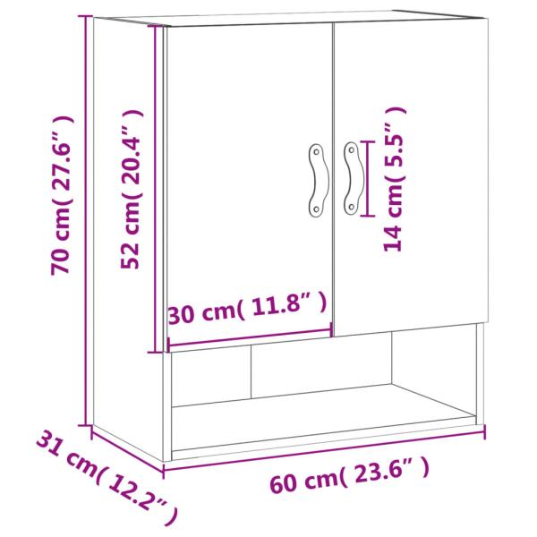 Wandschrank Sonoma-Eiche 60x31x70 cm Holzwerkstoff