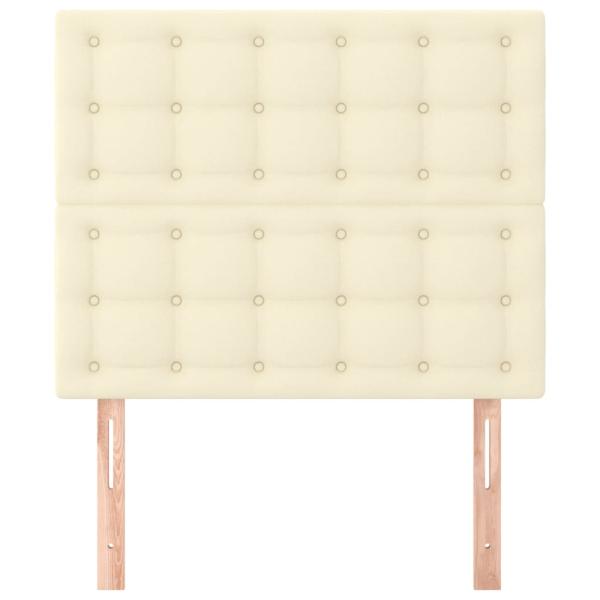 Kopfteile 2 Stk. Creme 100x5x78/88 cm Kunstleder