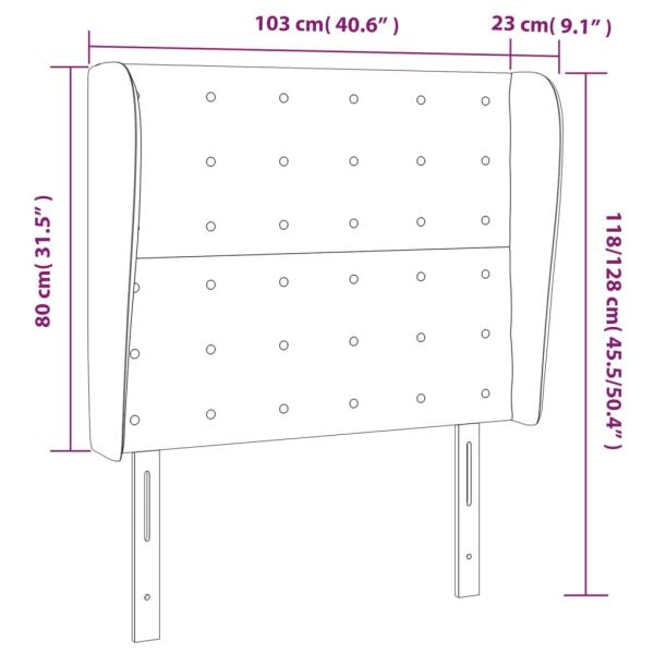 Kopfteil mit Ohren Creme 103x23x118/128 cm Kunstleder
