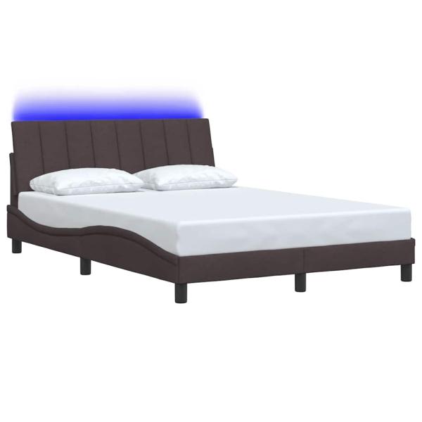 Bettgestell ohne Matratze "Hanko" Dunkelbraun 140x190 cm Stoff