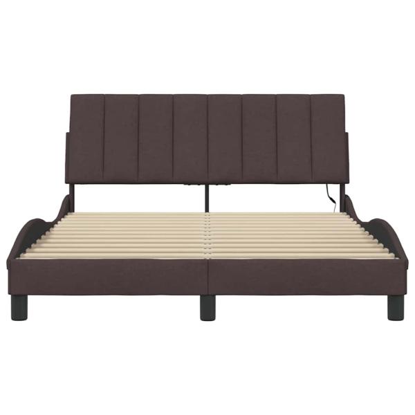 Bettgestell ohne Matratze "Hanko" Dunkelbraun 140x190 cm Stoff
