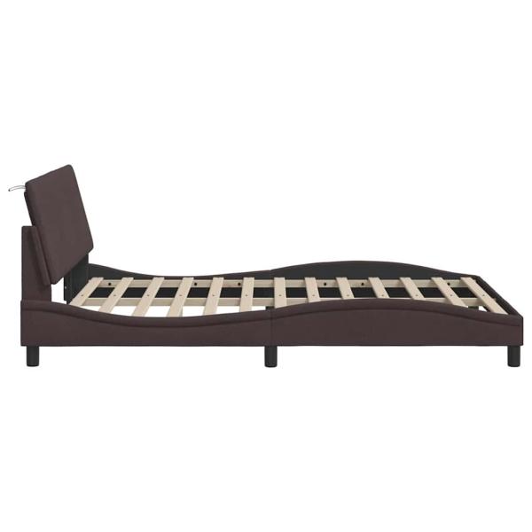Bettgestell ohne Matratze "Hanko" Dunkelbraun 140x190 cm Stoff