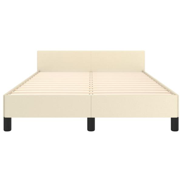 Bettgestell mit Kopfteil Creme 120x200 cm Kunstleder