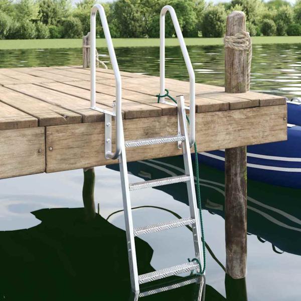 ARDEBO.de - Dockleiter Sonstiges Silber 58 x 77 x 166 cm Aluminium
