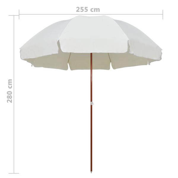 Sonnenschirm mit Stahl-Mast 300 cm Sandweiß