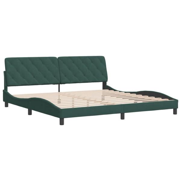 Bettgestell ohne Matratze Dunkelgrün 200x200 cm Samt