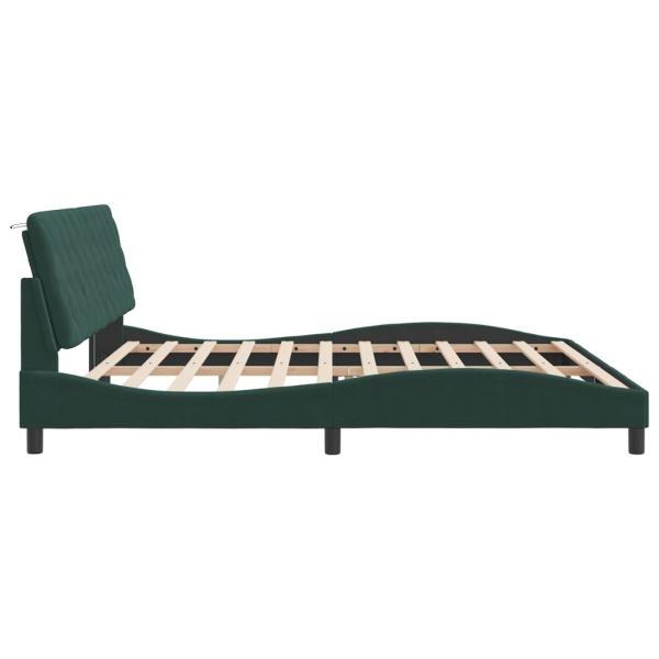 Bettgestell ohne Matratze Dunkelgrün 200x200 cm Samt