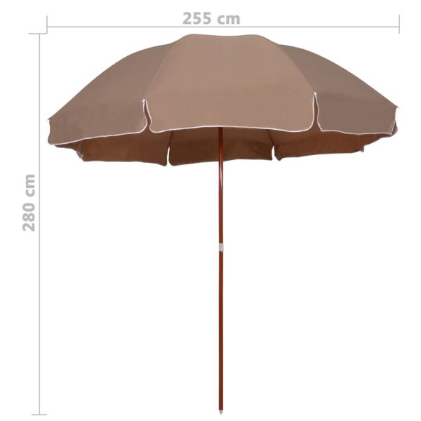 Sonnenschirm mit Stahl-Mast 300 cm Taupe