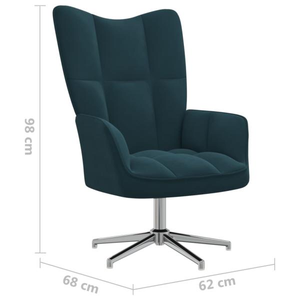 Relaxsessel mit Hocker Blau Samt