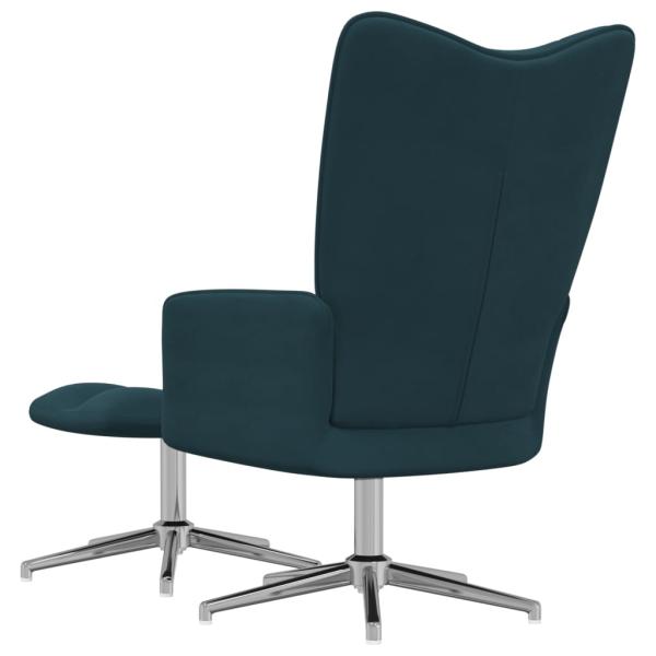 Relaxsessel mit Hocker Blau Samt
