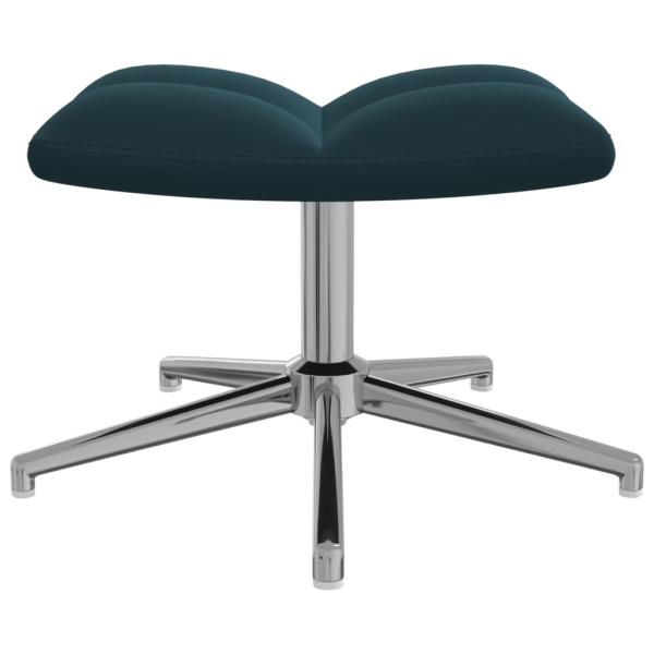 Relaxsessel mit Hocker Blau Samt