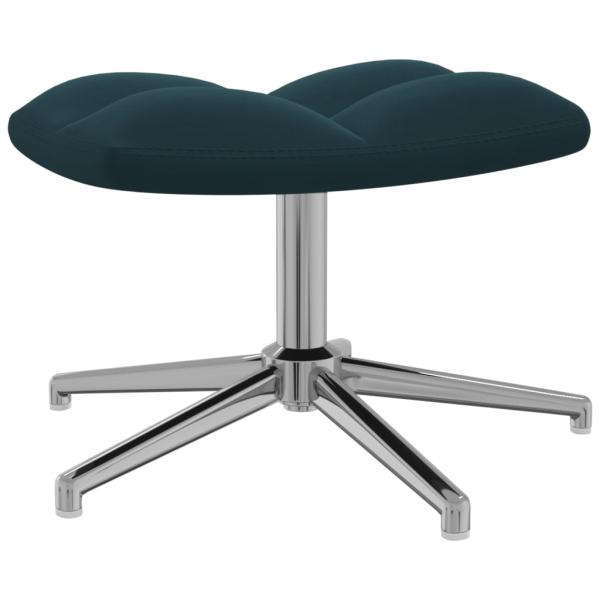 Relaxsessel mit Hocker Blau Samt