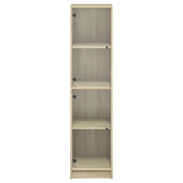 Highboard mit Glastüren Sonoma-Eiche 35x37x142 cm