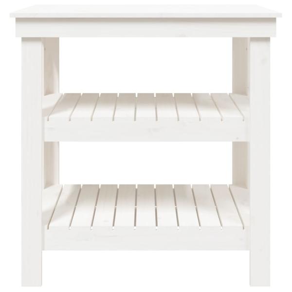 Werkbank Weiß 78,5x50x80 cm Massivholz Kiefer