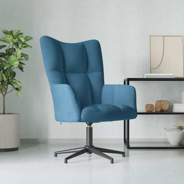 ARDEBO.de - Relaxsessel Blau Samt