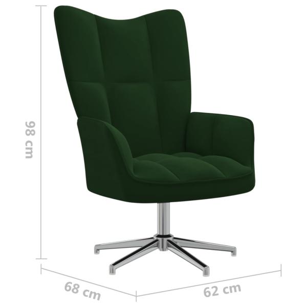 Relaxsessel mit Hocker Dunkelgrün Samt