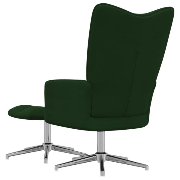 Relaxsessel mit Hocker Dunkelgrün Samt