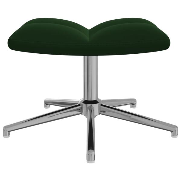Relaxsessel mit Hocker Dunkelgrün Samt