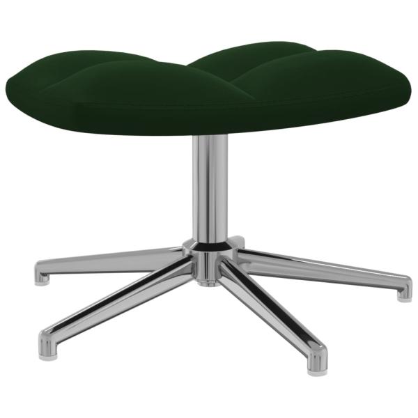 Relaxsessel mit Hocker Dunkelgrün Samt