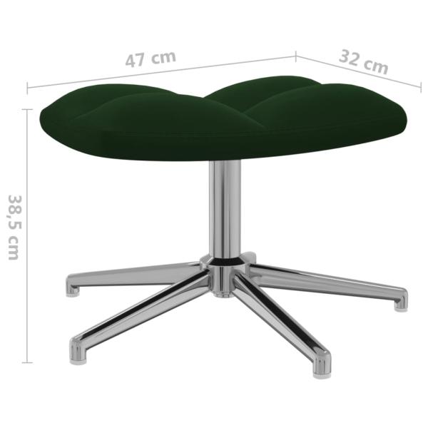 Relaxsessel mit Hocker Dunkelgrün Samt