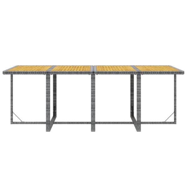 9-tlg. Garten-Essgruppe mit Auflagen Poly Rattan Grau