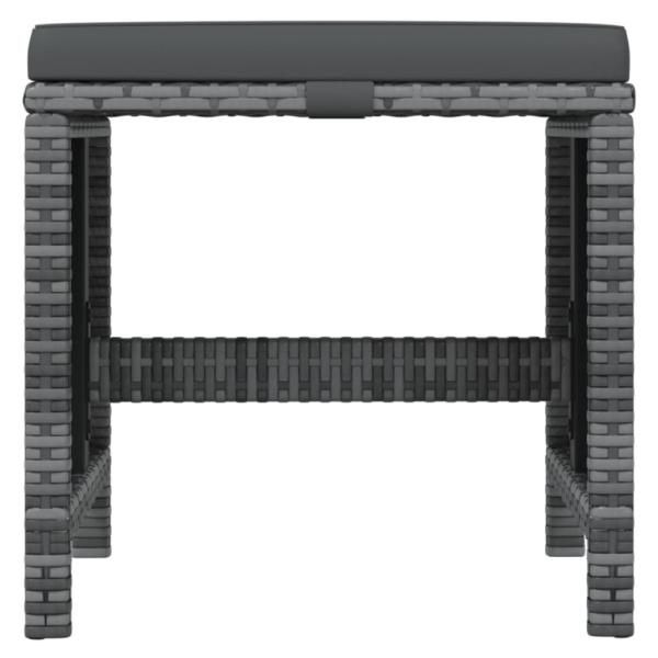 19-tlg. Garten-Essgruppe mit Kissen Grau Poly Rattan