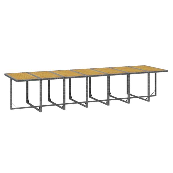 19-tlg. Garten-Essgruppe mit Kissen Grau Poly Rattan