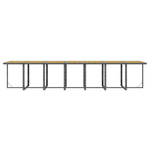 19-tlg. Garten-Essgruppe mit Kissen Grau Poly Rattan