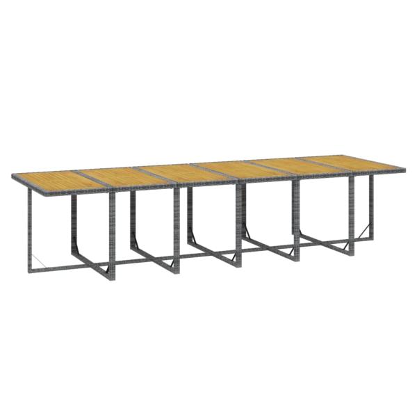 13-tlg. Garten-Essgruppe mit Kissen Poly Rattan Grau