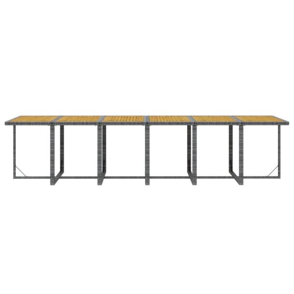 13-tlg. Garten-Essgruppe mit Kissen Poly Rattan Grau