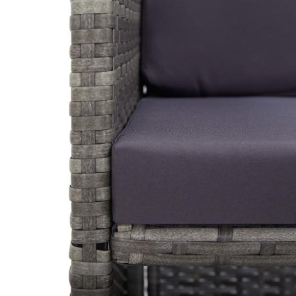 11-tlg. Garten-Essgruppe Poly Rattan Akazienholz Anthrazit