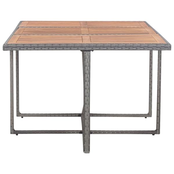 11-tlg. Garten-Essgruppe Poly Rattan Akazienholz Anthrazit