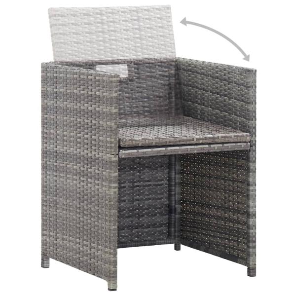 11-tlg. Garten-Essgruppe Poly Rattan Akazienholz Anthrazit